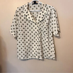 Daisy Print Short Sleeve Blouse